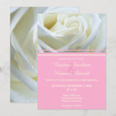 Faire-part de mariage de rose blanche moderne (Devant / Derrière)