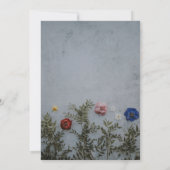 Faire-part de mariage de rose bleu rustique noir e (Dos)