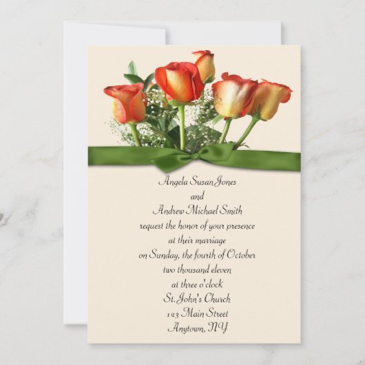 Faire-part de mariage de Rose Bouquet (Devant)