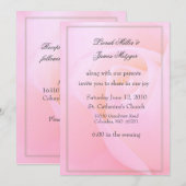 Faire-part de mariage de rose de rose (Devant / Derrière)