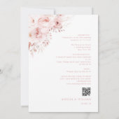 faire-part de mariage de rose moderne et poussiére (Dos)