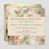 Faire-part de mariage de Rose peint doucement (Devant / Derrière)