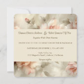 Faire-part de mariage de Rose peint doucement (Devant)