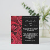 Faire-part de mariage de rose rouge (Debout devant)