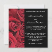 Faire-part de mariage de rose rouge (Devant)