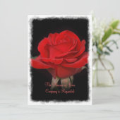 Faire-part de mariage de rose rouge (Debout devant)