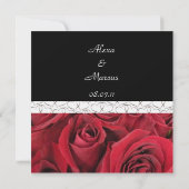 Faire-part de mariage de rose rouge avec des (Dos)
