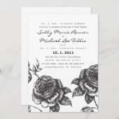 Faire-part de mariage de roseraie (Devant / Derrière)