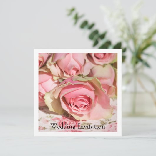 Faire-part de mariage de roses (Debout devant)