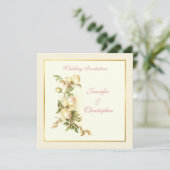 faire-part de mariage de roses blanches (Debout devant)