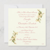 faire-part de mariage de roses blanches (Dos)