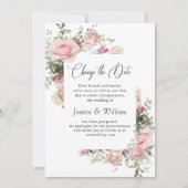 Faire-part de mariage de roses Changement de date  (Devant)