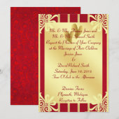 Faire-part de mariage de rouge et de (Devant / Derrière)