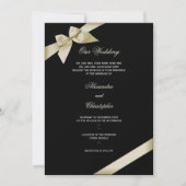 Faire-part de Mariage de ruban crème 2 (Devant)