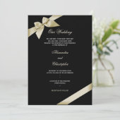 Faire-part de Mariage de ruban crème 2 (Debout devant)