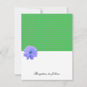 Faire-part de mariage de ruban noir à fleurs viole (Dos)