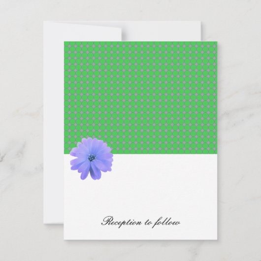 Faire-part de mariage de ruban noir à fleurs viole (Dos)