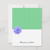 Faire-part de mariage de ruban noir à fleurs viole (Dos)