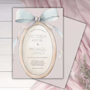 Faire-part de mariage de rubans vintages roses