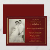 Faire-part de mariage de rubis - 40 ans (Devant / Derrière)