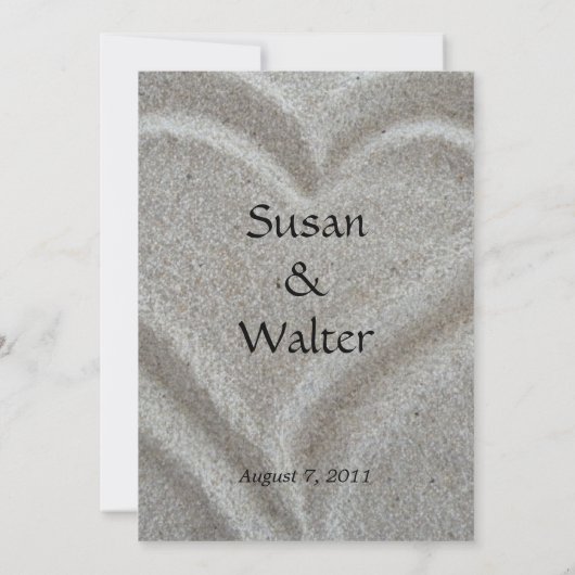 Faire-part de mariage de Sand Heart (Dos)