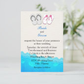 Faire-part de mariage de sandales de plage (Debout devant)