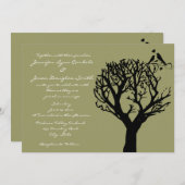 Faire-part de mariage de sauge d'inséparables de (Devant / Derrière)