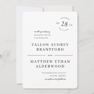 Faire-part de mariage de sceau de date minimal mod