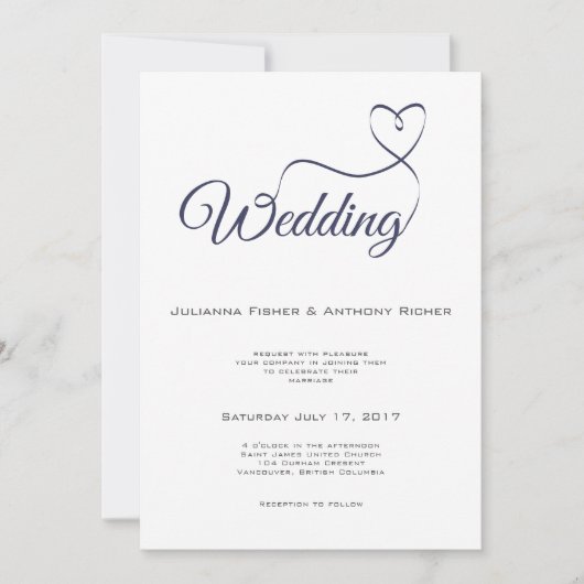 Faire-part de mariage de script (Devant)