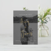Faire-part de mariage de script avec photo et code (Debout devant)