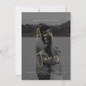 Faire-part de mariage de script avec photo et code (Devant)