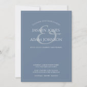 Faire-part de mariage de script bleu foncé (Devant)