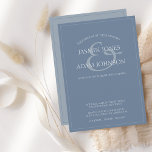 Faire-part de mariage de script bleu foncé<br><div class="desc">Simple Faire-part de mariage Dusty Blue Script. Cet élégant faire-part de mariage en script bleu poussiéreux accueille les clients Invitations dans un style intemporel. Avec une typographie propre sur un arrière - plan bleu doux, il est parfait pour les thèmes mariages modernes et classiques. Coordonner magnifiquement avec la correspondance enregistrer...</div>