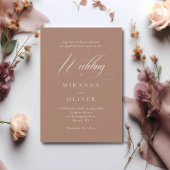 Faire-part de mariage de script Brown moderne et d