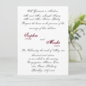 faire-part de mariage de script classique. (Debout devant)