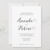 Faire-part de mariage de script classique élégant (Devant)