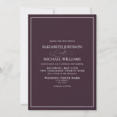 Faire-part de mariage de script classique violet f (Devant)