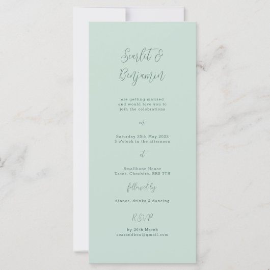 Faire-part de mariage de script, conception de tai (Devant)
