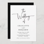 Faire-part de mariage de script de code QR (Devant / Derrière)
