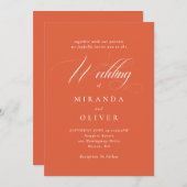 Faire-part de mariage de script de coucher de sole (Devant / Derrière)