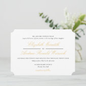 Faire-part de mariage de script de dentelle d'or s (Debout devant)