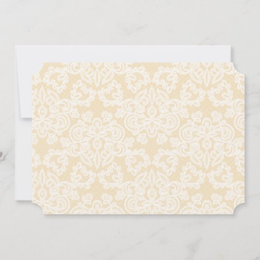 Faire-part de mariage de script de dentelle d'or s (Dos)