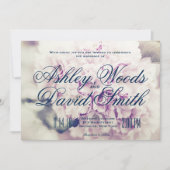 Faire-part de mariage de script de la marine flora (Devant)