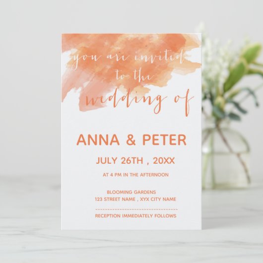 Faire-part de mariage de script de l'aquarelle ora (Debout devant)