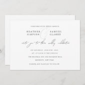 Faire-part de mariage de script de noms minimalist (Devant / Derrière)