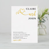 Faire-part de mariage de script du coeur (Debout devant)