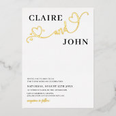 Faire-part de mariage de script du coeur (Recto)