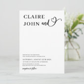 Faire-part de mariage de script du coeur (Debout devant)