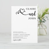 Faire-part de mariage de script du coeur (Debout devant)