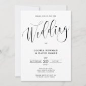 Faire-part de mariage de script élégant (Devant)